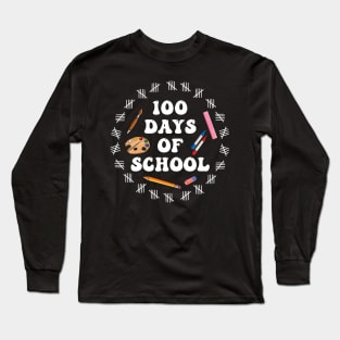 100 Days of School 100th Day of School Student Teacher Long Sleeve T-Shirt
